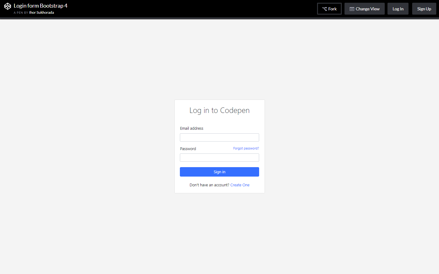 Login form Bootstrap 4