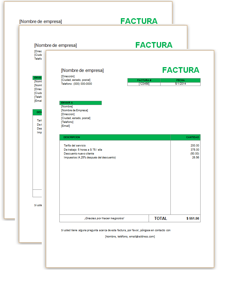 Factura Simple con Word